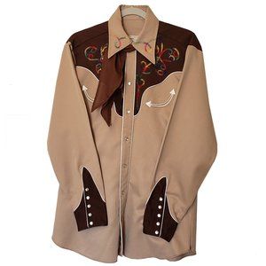 H BAR C vintage western shirt with classic embroidery that symbolizes H BAR C